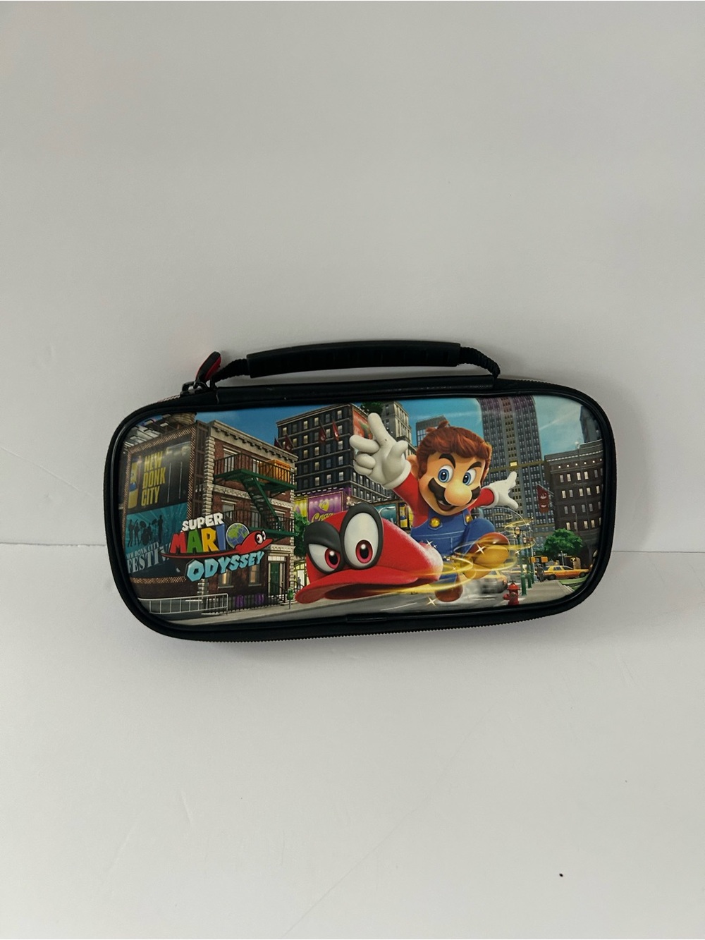 Super Mario Odyssey Zip Case - Black with Colorful Print